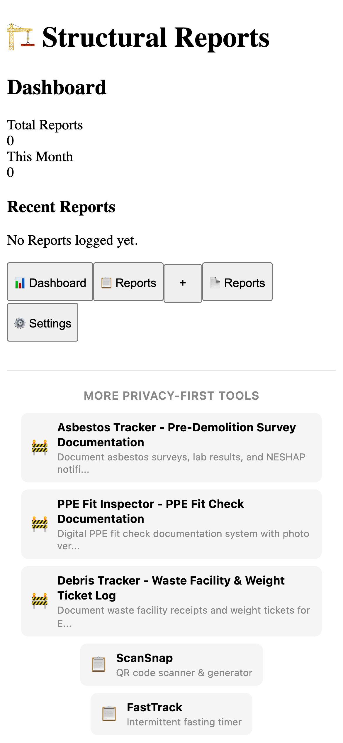 Structural Reports - Engineering Report Organizer Pro main interface
